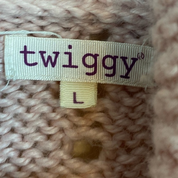 VINTAGE ANTHROPOLOGIE X TWIGGY Y2K WOOL BLEND KNIT CARDIGAN BISHOP SLEEVE LARGE - Picture 7 of 10